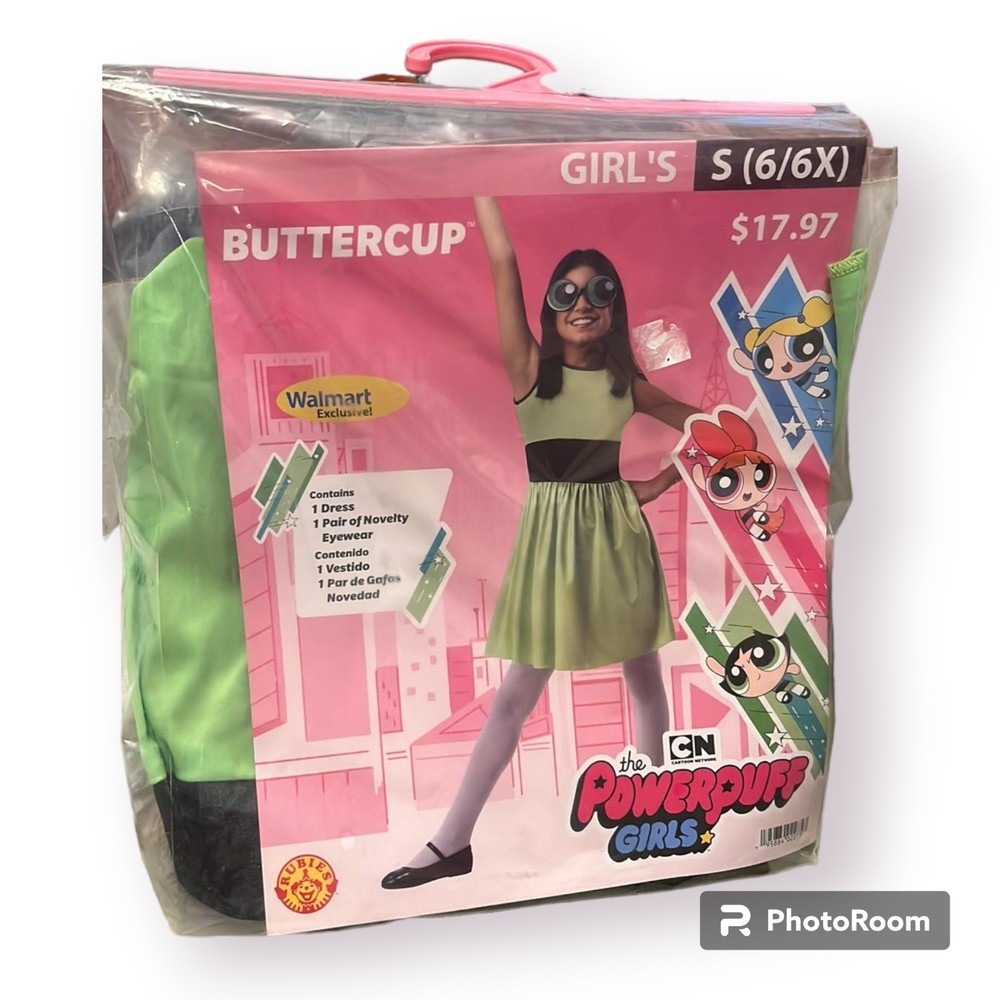 Buttercup Powerpuff Girls Halloween Costume S 6/6X NWT Cartoon Network 90s